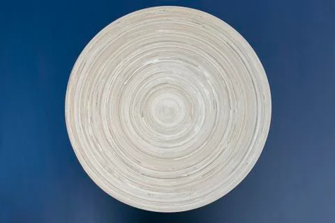 Bamboo plate on black table Stock Photos