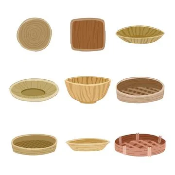 Bamboo plate set cartoon vector illustration Stock Illustration