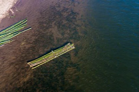 Bamboo raft Stock Photos