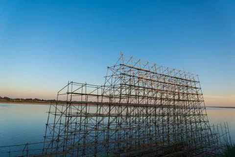 Bamboo scaffolding Stock Photos