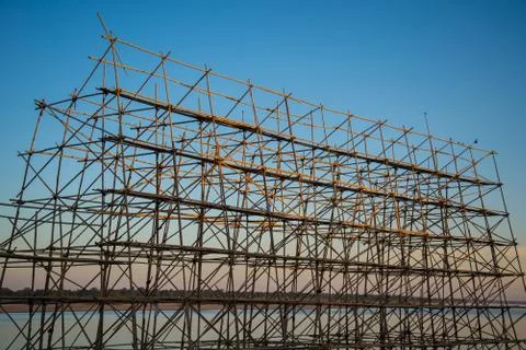 Bamboo scaffolding Stock Photos