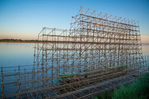 Bamboo scaffolding Stock Photos