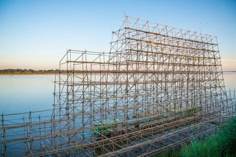 Bamboo scaffolding Stock Photos