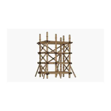Bamboo scaffolding structure for construction sites Stockillustratie
