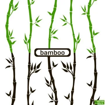 Bamboo seamless pattern black, green Иллюстрация