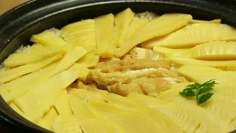 Bamboo Shoot Rice Pilaf 스톡 동영상 327464653