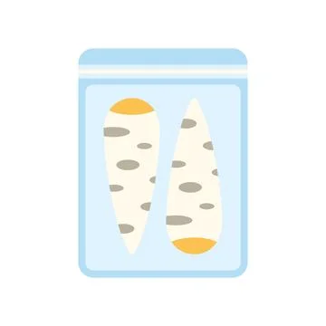 Bamboo shoots in flat bag, packaged vegetable food Stock Illustration