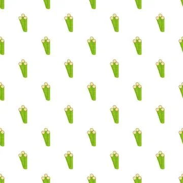 Bamboo shoots pattern on white background 스톡 일러스트
