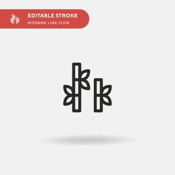 Bamboo Simple vector icon. Illustration symbol design template for web mobile Stock Illustration