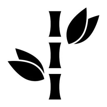Bamboo solid icon. Indian cane vector illustration isolated on white. Tree 库存插图