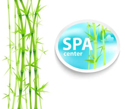 Bamboo spa backdrop with text Stock Illustration