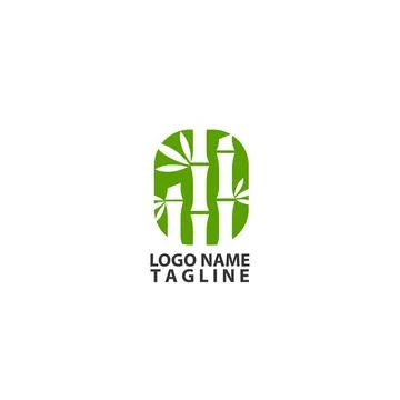 Bamboo square logo design vector Illustrazione stock
