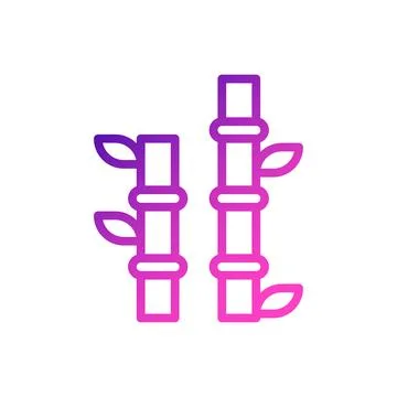 Bamboo Stalks Gradient Icon, Decorative Elements Stock Illustration