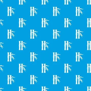 Bamboo stems pattern seamless blue Illustrazione stock