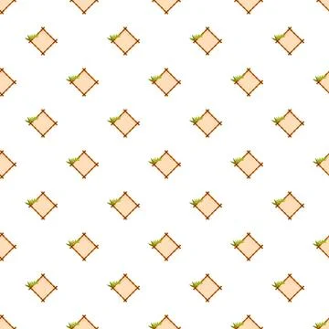 Bamboo stick diamond frames repeating pattern design on white Stock-Illustration