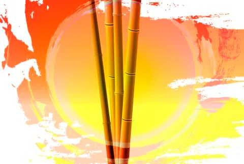 Bamboo sunset Stock Illustration