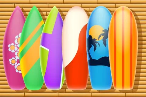 Bamboo surf Stock Illustration