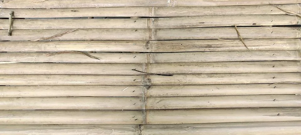 Bamboo surface crafted into a simple bench texture Foto stock
