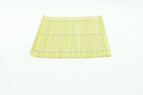 Bamboo tablecloth background with clipping path Stock Photos