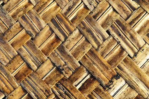 Bamboo texture. Bamboo basketry pattern of sticky rice container, close up Stock Photos