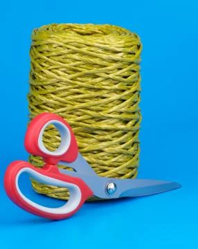 Bamboo Thread and Scissors Stock Photos