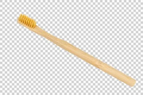Bamboo toothbrush eco friendly tool isolated on transparent PNG Stock Photos
