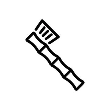 Bamboo toothbrush icon vector outline illustration Illustrazione stock