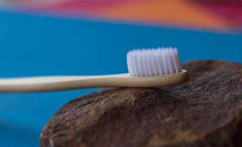 Bamboo toothbrush Foto stock