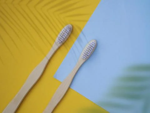 Bamboo toothbrush Foto stock