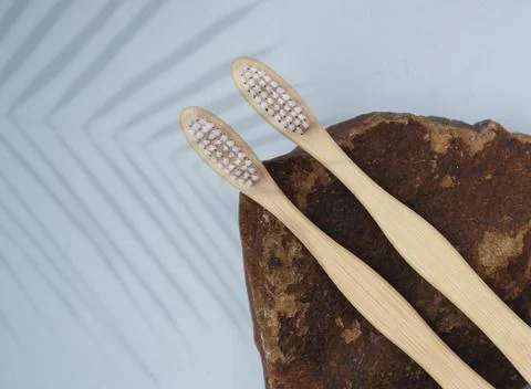 Bamboo toothbrush Foto stock
