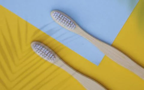 Bamboo toothbrush Foto stock