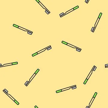 Bamboo toothbrush sustainable beauty vector seamless pattern イラスト素材