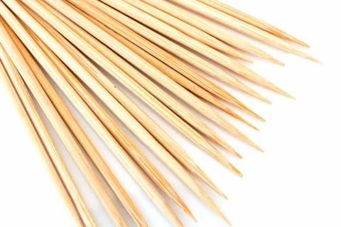 Bamboo toothpicks isolated Stock Photos