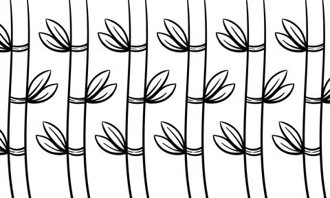 Bamboo tree hand drawn background Illustrazione stock