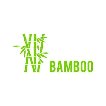 Bamboo tree icon on white background. Bamboo stalks and leaves vector icons. Stock Illustration