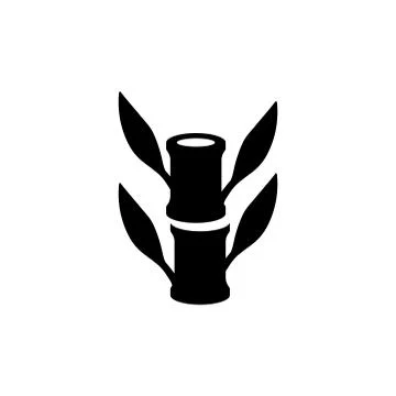 Bamboo Tree with leaf of Spa Flat Vector Icon Stock Illustration