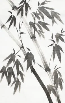 Bamboo tree on a light background Stock Illustration