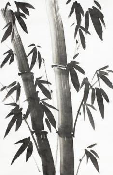 Bamboo tree on a light background Stock Illustration