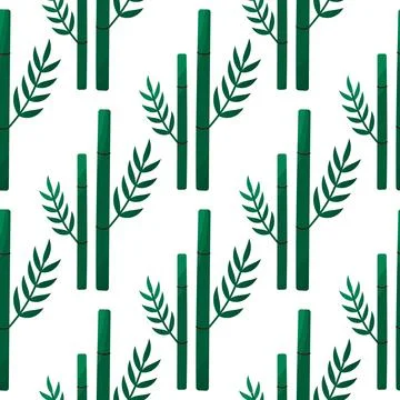 Bamboo trunk with leaves pattern evergreen plant 스톡 일러스트