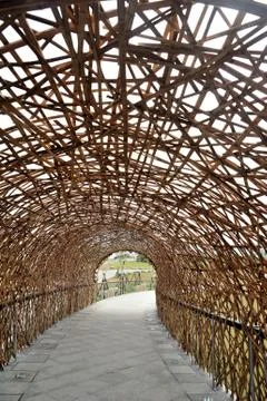 Bamboo tunnel Foto stock
