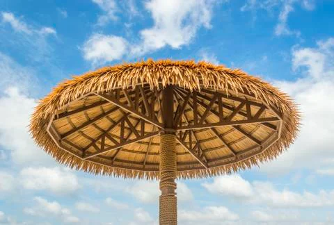 Bamboo umbrella Foto stock