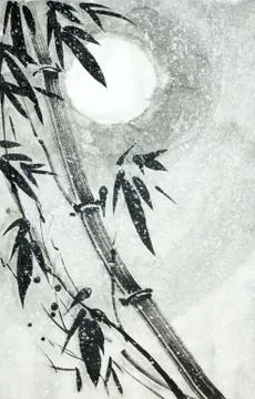 Bamboo under the snow Stock Illustration