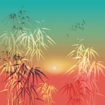 Bamboo vector background Stock Illustration