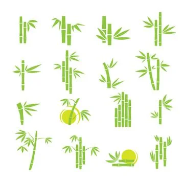 Bamboo vector symbol icons set Stock Illustration