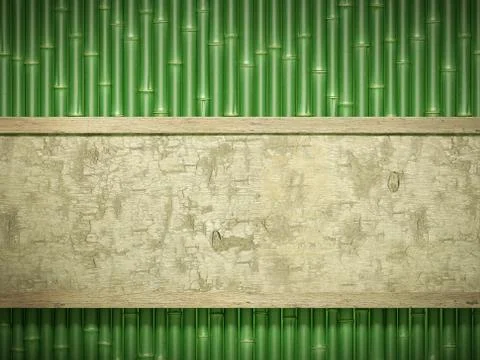Bamboo wall Stock Illustration