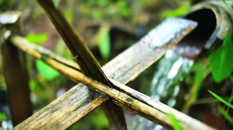 Bamboo Water Feature Stock Footage 68753213