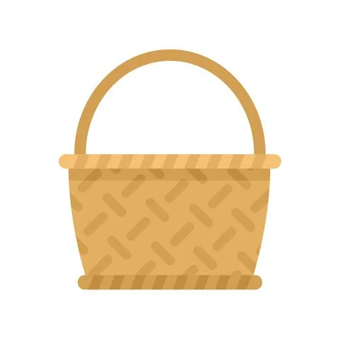 Bamboo wicker icon flat isolated vector Illustrazione stock
