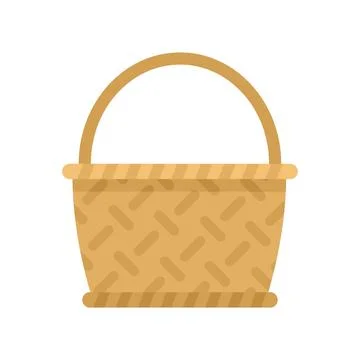 Bamboo wicker icon flat isolated Illustrazione stock