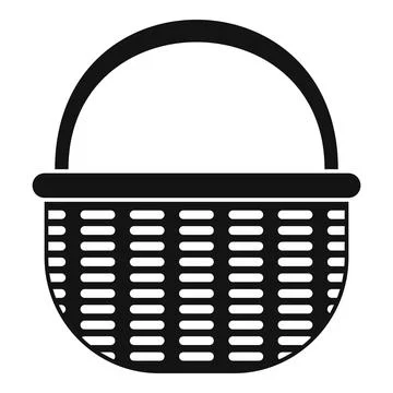 Bamboo wicker icon, simple style Illustrazione stock