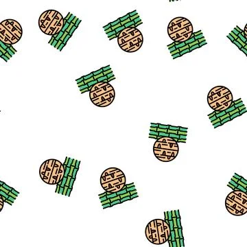 Bamboo wood vector seamless pattern イラスト素材
